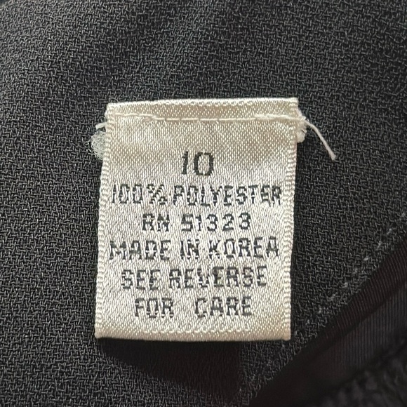 Ms. Chaus Black Dressy Vintage Longsleeved Dress Button/Zipper Back Mock Wrap 10 - Picture 3 of 7